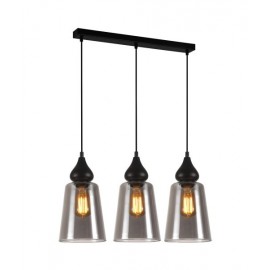 CLA-Jerez2-Interior Black Smoke Glass Flat Top Ellipse Pendant Lights